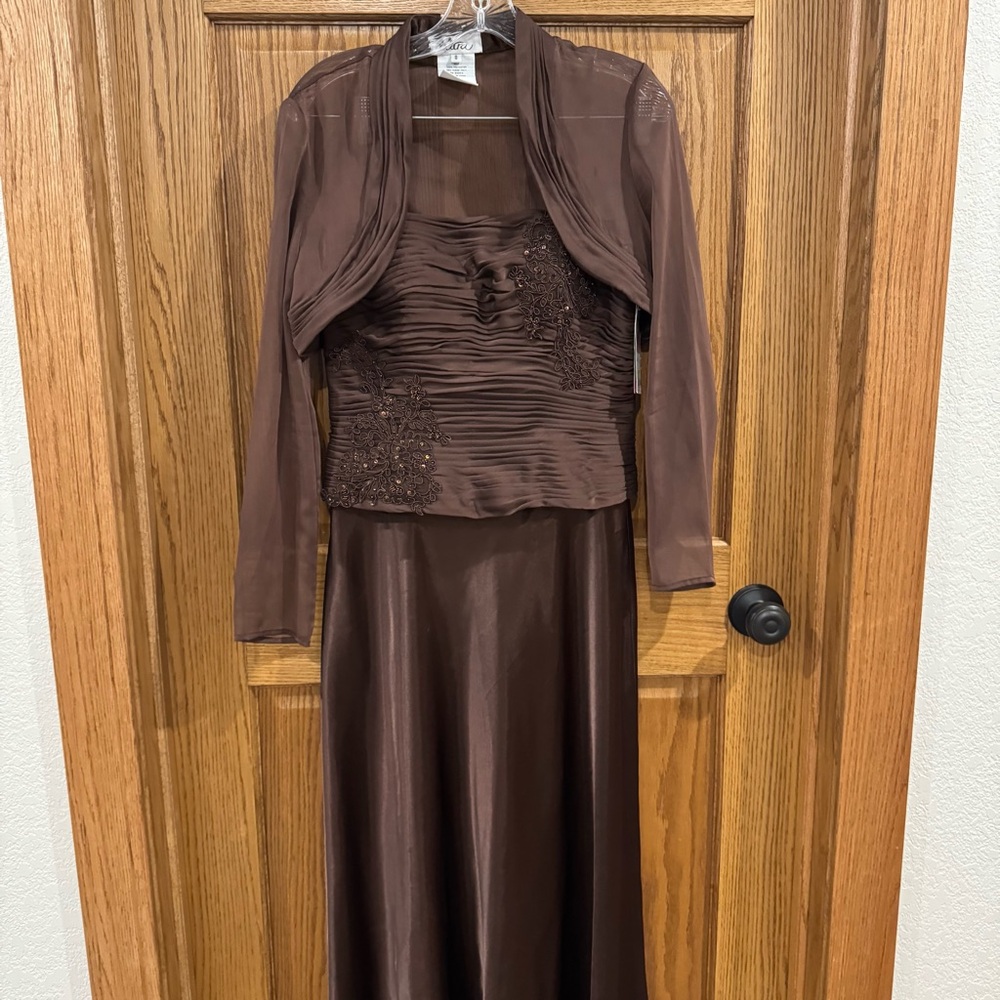 Patra Elegant Brown Wedding Dress with Jacket
